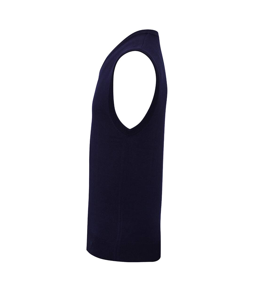 Premier Mens Sleeveless Cotton Acrylic V Neck Sweater (Navy)