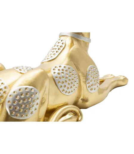 Statuette Design en Résine Chien Couché 32cm Or