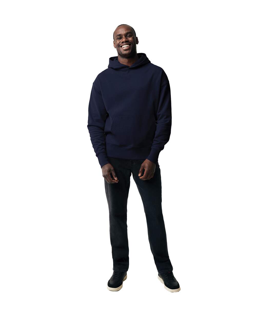 Unisex Adult Yoho Recycled Cotton Relaxed Fit Hoodie Navy Iqoniq-1
