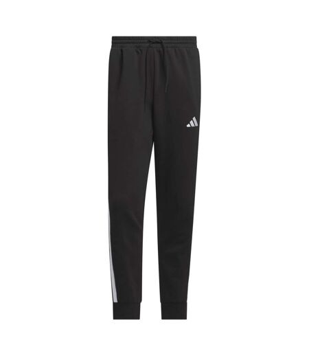 Mens Essentials Stripe Tapered Joggers Black White Adidas