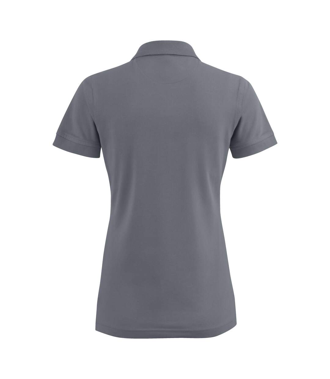 Womens/ladies Stretch Polo Shirt Steel Grey Printer-3