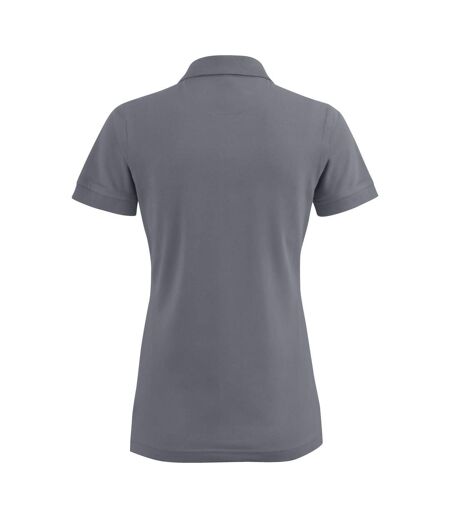 Womens/ladies Stretch Polo Shirt Steel Grey Printer