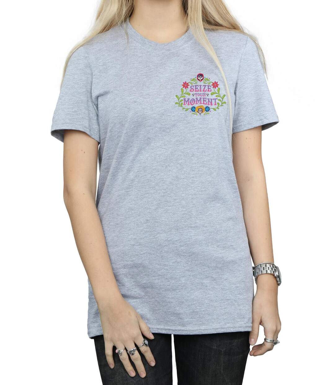 Disney - T-shirt COCO SEIZE YOUR MOMENT - Femme (Gris chiné) - UTBI16413-3