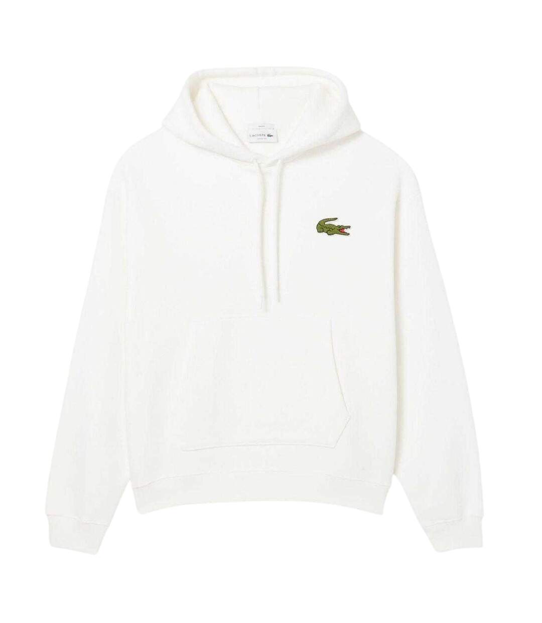 Mens Loose Fit Drawstring Hoodie Cream Lacoste-2