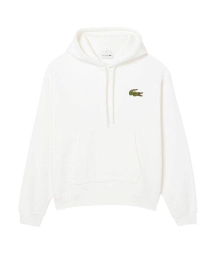 Mens Loose Fit Drawstring Hoodie Cream Lacoste