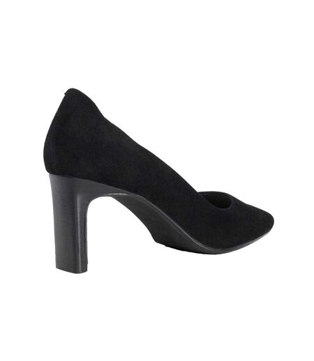 Womens/ladies Begin Suede High Heel Court Shoes Black Dune London
