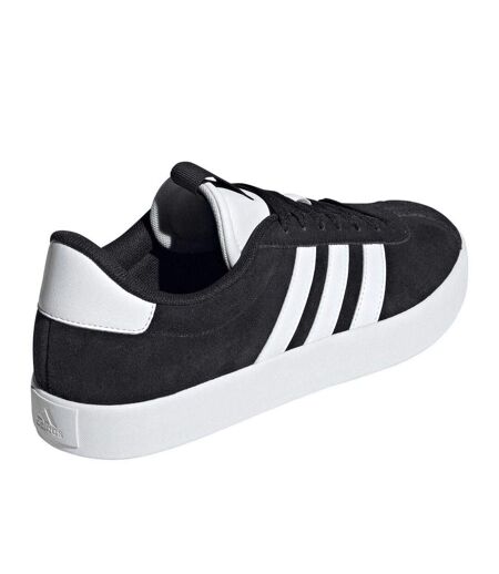 Mens Vl Court 3.0 3 Stripes Leather Shoes Black White Adidas