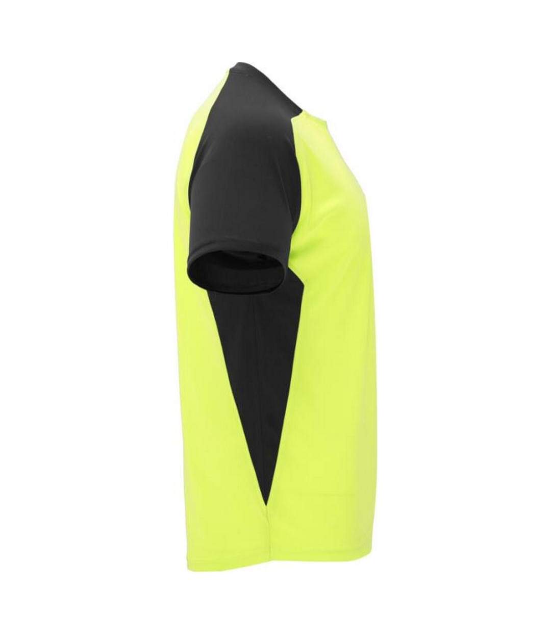 T-shirt Bugatti Adulte Jaune Fluo Noir Uni Roly-4