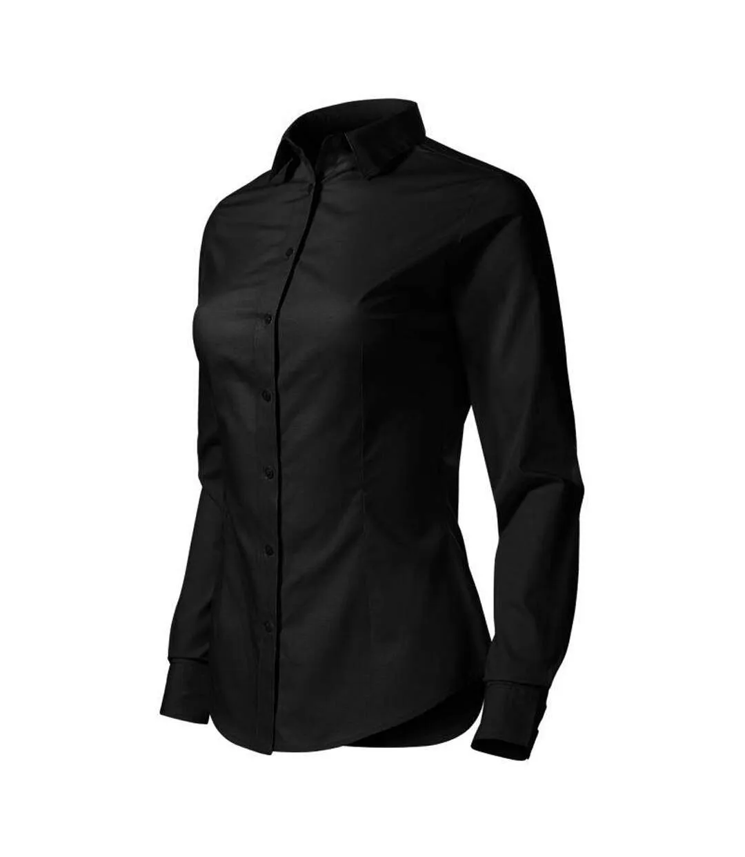 Chemisier Manches Longues Style Femme Noir Malfini-3