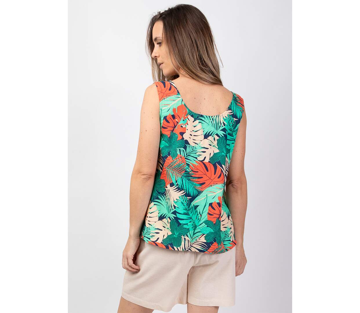 Top femme IVANOE motif lumineux exotique Coton Du Monde-4