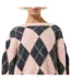 Pull Motif/style Losange Harriet Femme Rose Noir Edited-4
