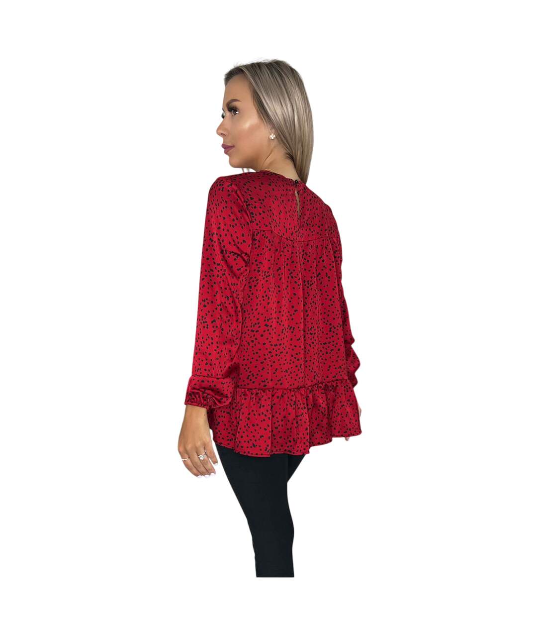 Haut À Smocks Manches Longues Motif/style Imprimé Femme Rouge AX Paris-3