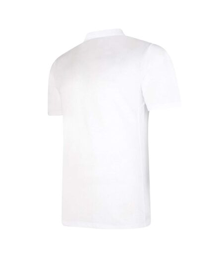 Mens Essential Polo Shirt White Black Umbro