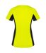 T-shirt shanghai femme jaune fluo / noir uni Roly