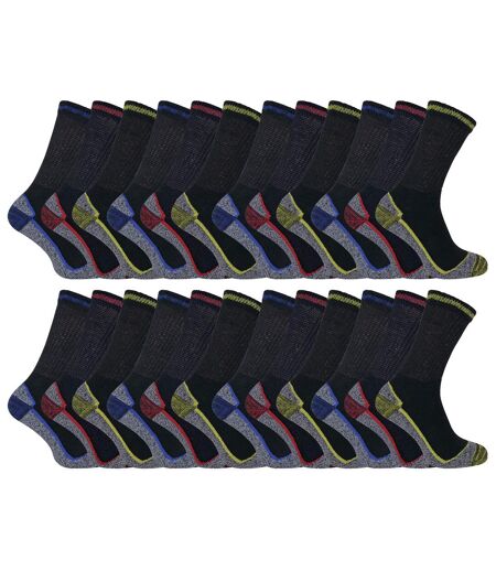 24 paires de chaussettes de travail en bambou doux et respirantes pour hommes