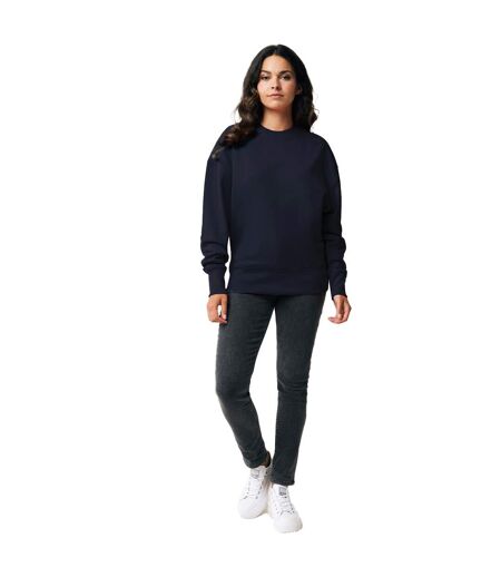 Unisex adult kruger recycled cotton crew neck relaxed fit sweatshirt navy Iqoniq