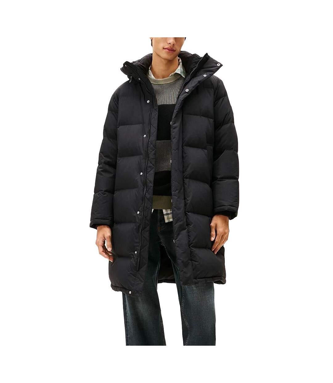 Doudoune noire homme tommy hilfiger tjm hooded down maxi-1