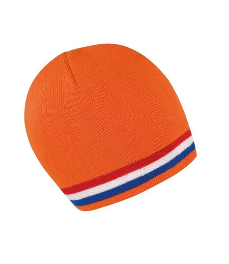 Bonnet National Adulte Orange Rouge Blanc Result Winter Essentials