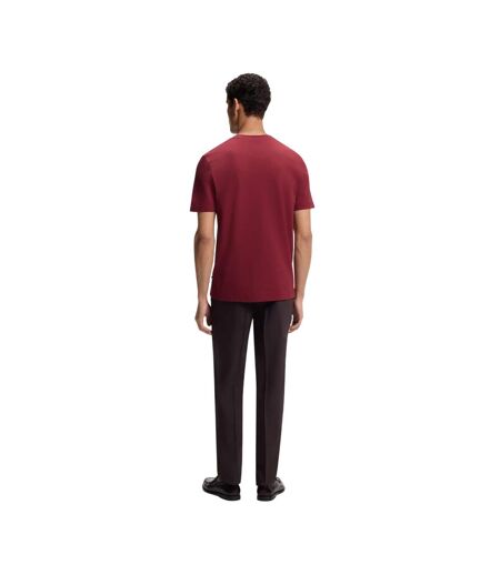 Mens Bubble Jacquard Regular T-shirt Brown Boss