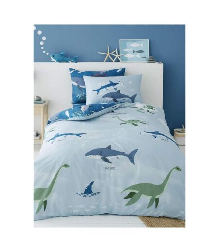 Sea Dino Shark Duvet Set (Blue) - UTAG2571