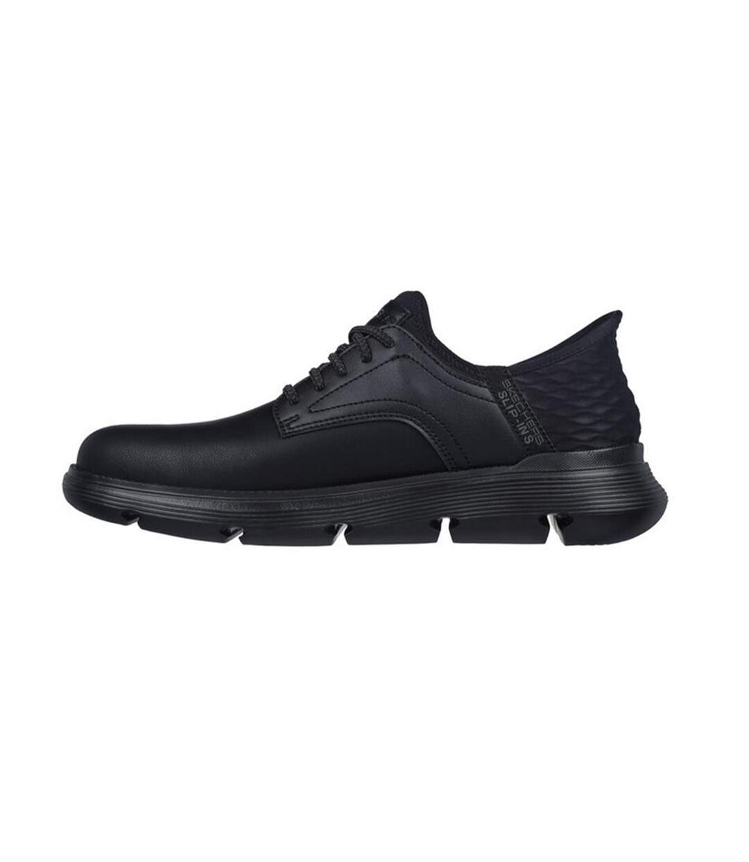 Mens Garza Gervin Leather Oxford Shoes Black Skechers-2