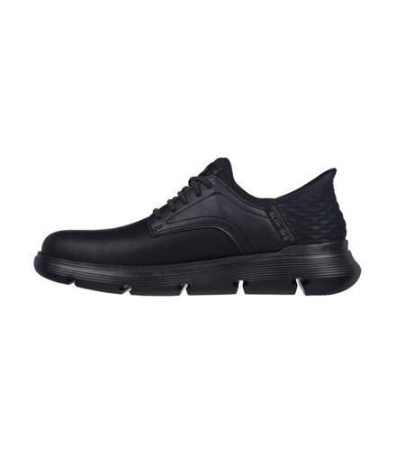 Mens Garza Gervin Leather Oxford Shoes Black Skechers