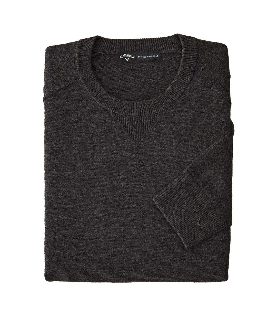 Pull Manches Longues Motif/style Uni Homme Gris Flanelle Chiné Callaway-1