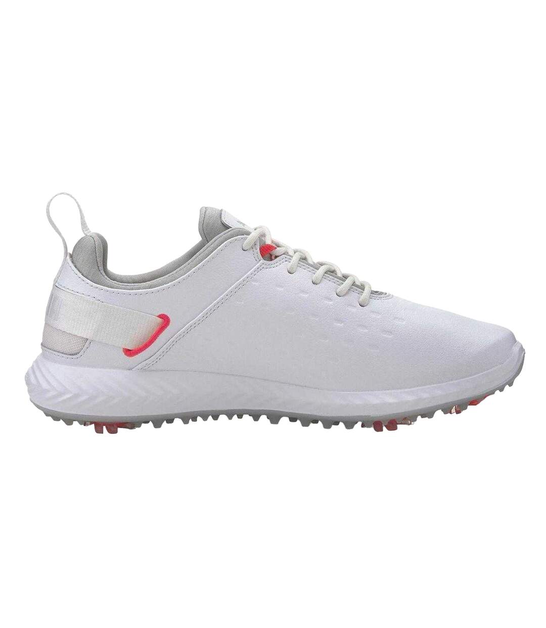 Womens/ladies Blaze Pro Ignite Textured Leather Spikeless Golf Shoes White Puma-1
