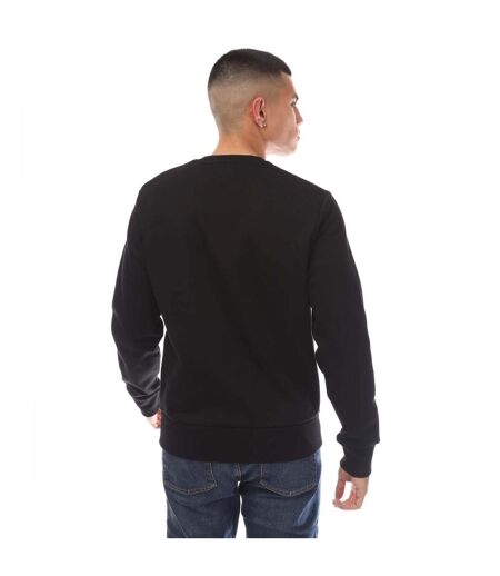 Mens Cross Stitch Crew Neck Sweatshirt Black Fred Perry