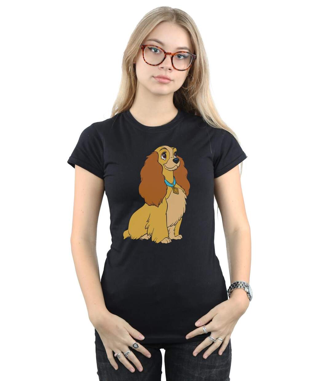 Disney - T-shirt LADY AND THE TRAMP LADY SPAGHETTI HEART - Femme (Noir) - UTBI16185-2
