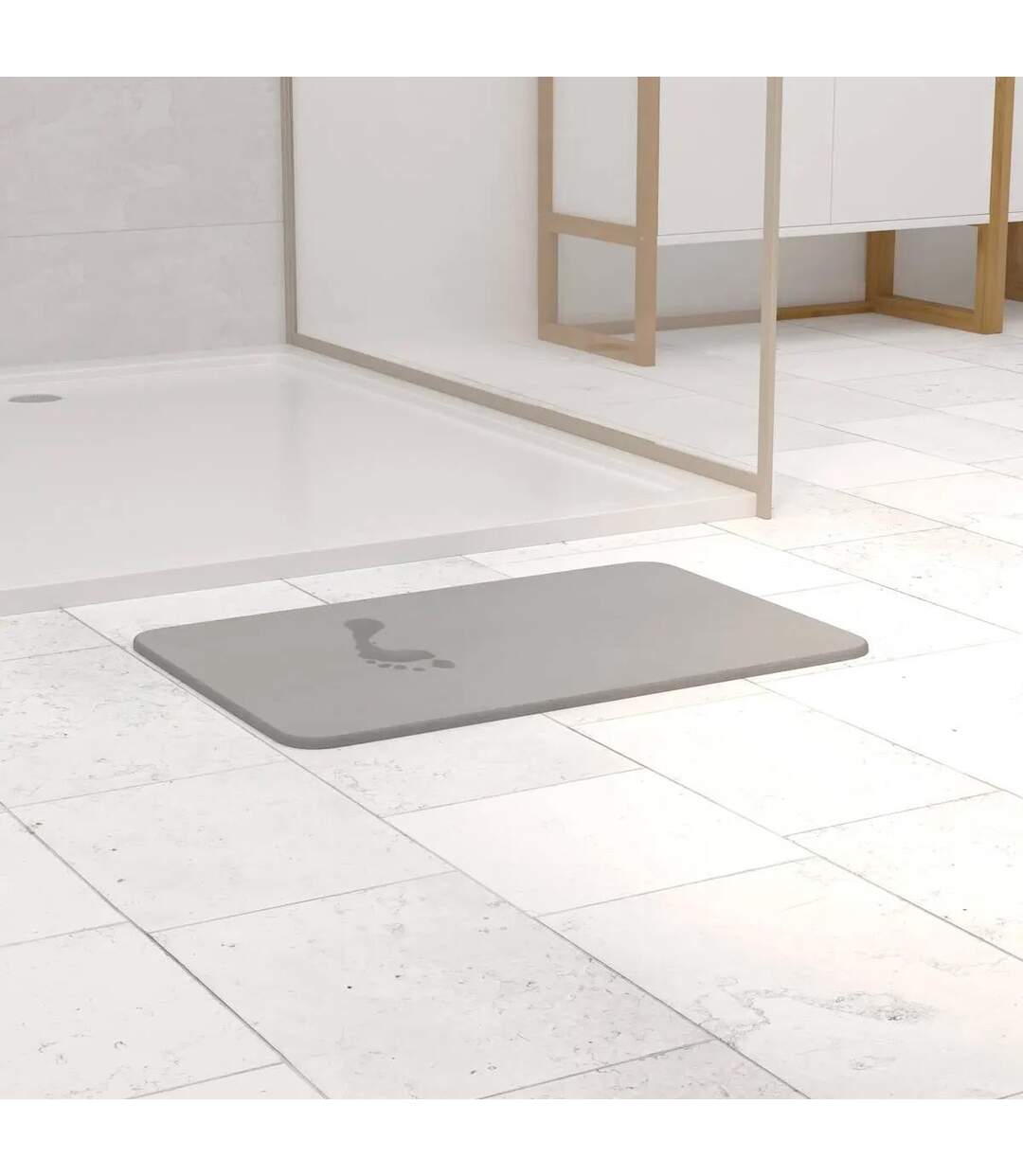 Tapis de Salle de Bain Diatomite 39x60cm Gris-3