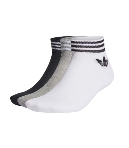 x3 paires de chaussettes blanches/noires homme adidas tref ank