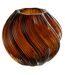 Vase Ondulé en Verre Carol 16cm Marron-1