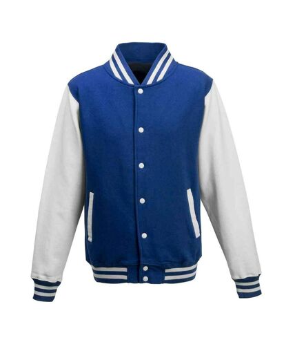 Unisex varsity jacket royal blue/white Awdis