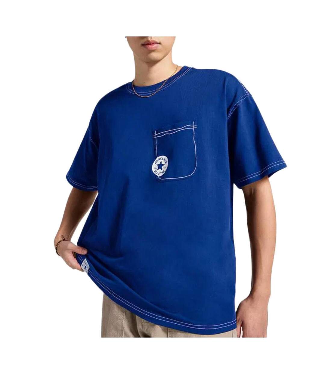 T-Shirt bleu homme converse sketch-1