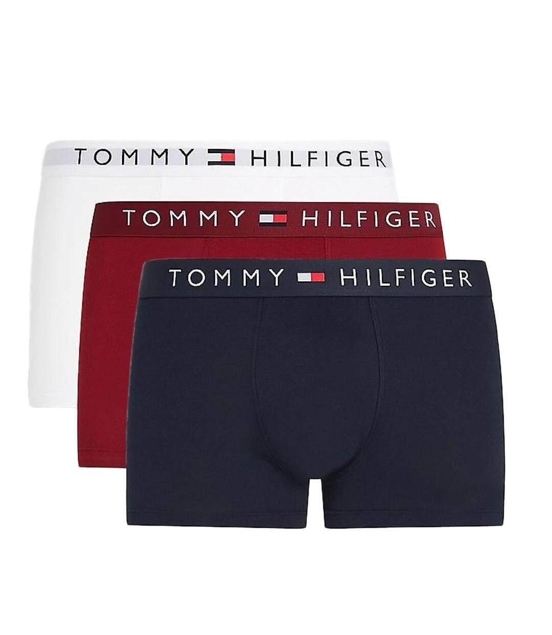 X3 boxers bordeaux/blanc/marine homme tommy hilfiger um0um03181-1