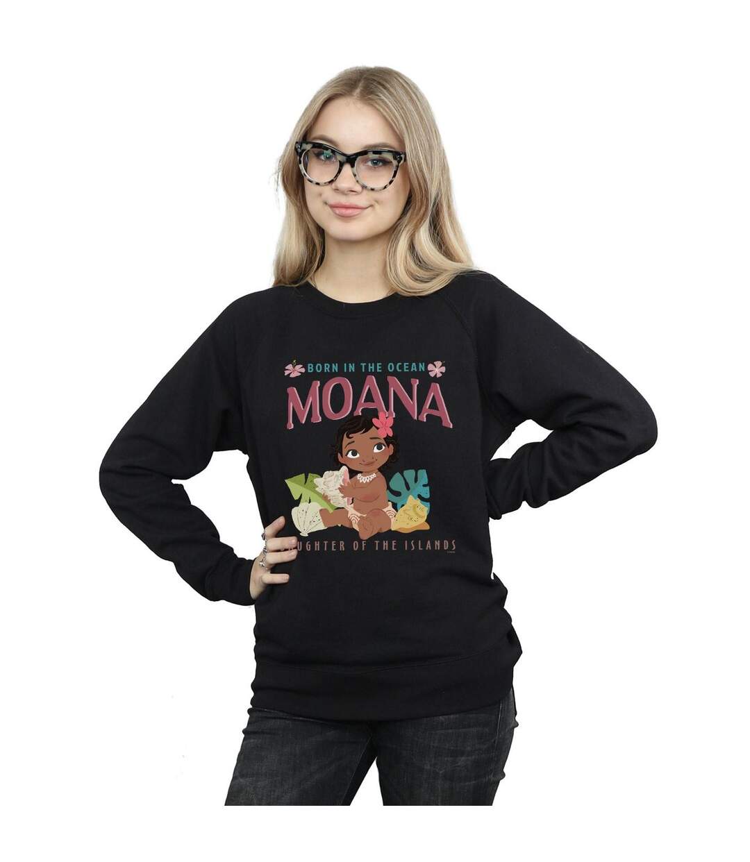 Disney Womens/Ladies Moana Born In The Ocean Sweatshirt (Noir) - UTBI29411-2