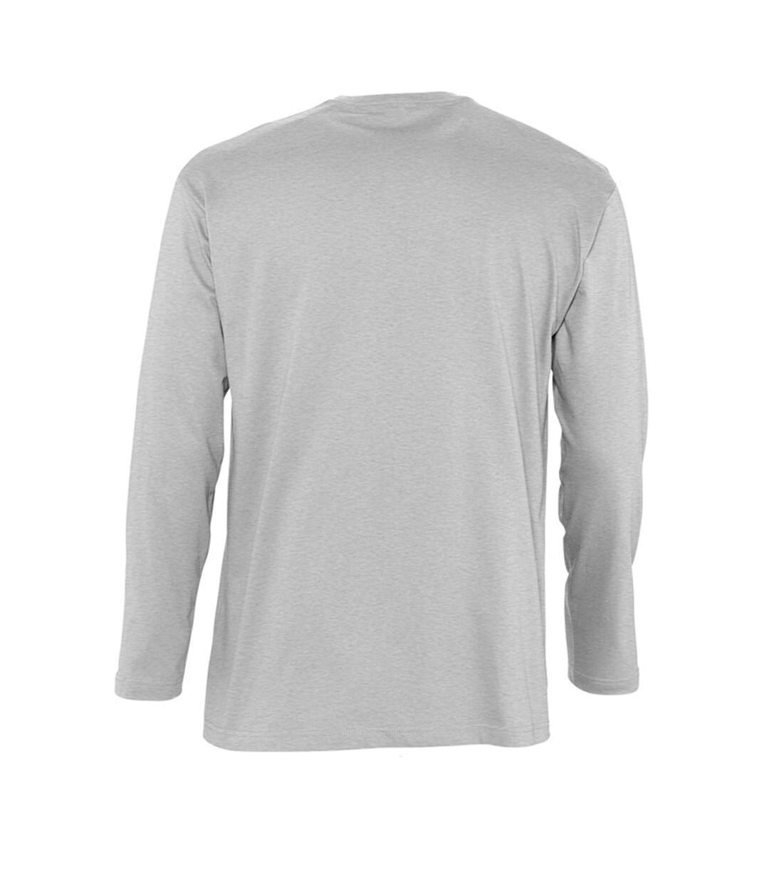 SOLS Mens Monarch Long Sleeve T-Shirt (Gray Marl)