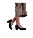 Where´s that from womens/ladies melrose suede extra wide medium block heel court shoes black Where's That From