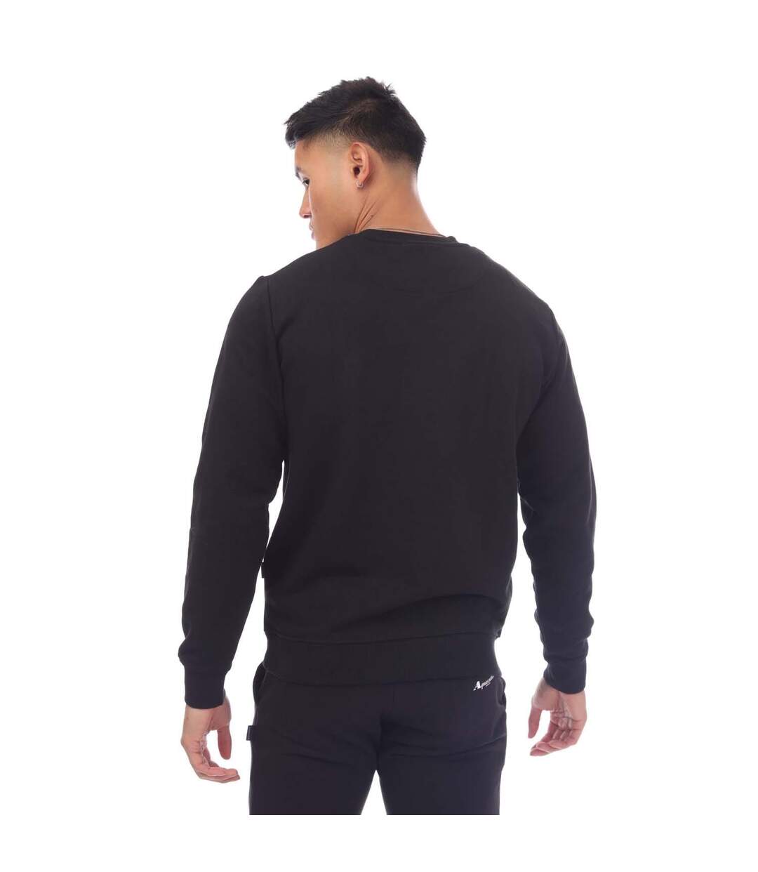 Mens Round Neck Sweatshirt Black Aquascutum-2