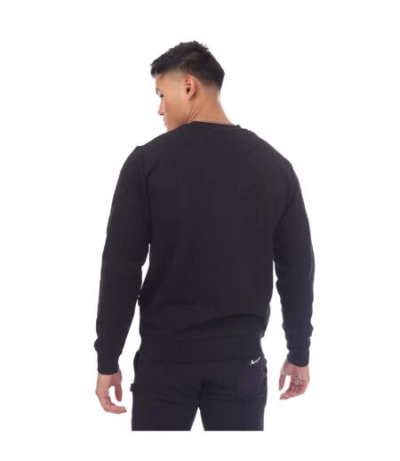 Mens Round Neck Sweatshirt Black Aquascutum