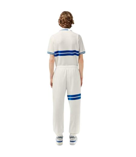 Mens Flocked Straight Cut Sweatpants Cream Lacoste