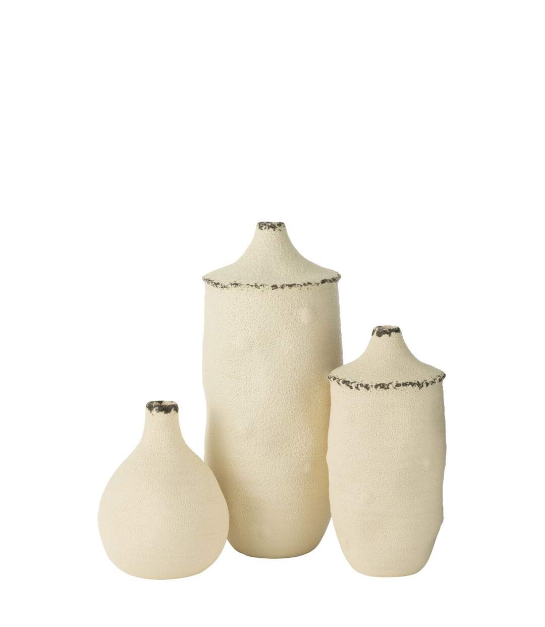 Vase Déco en Grès Bay 40cm Blanc-2