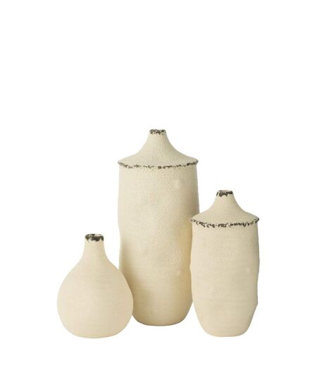 Vase Déco en Grès Bay 40cm Blanc