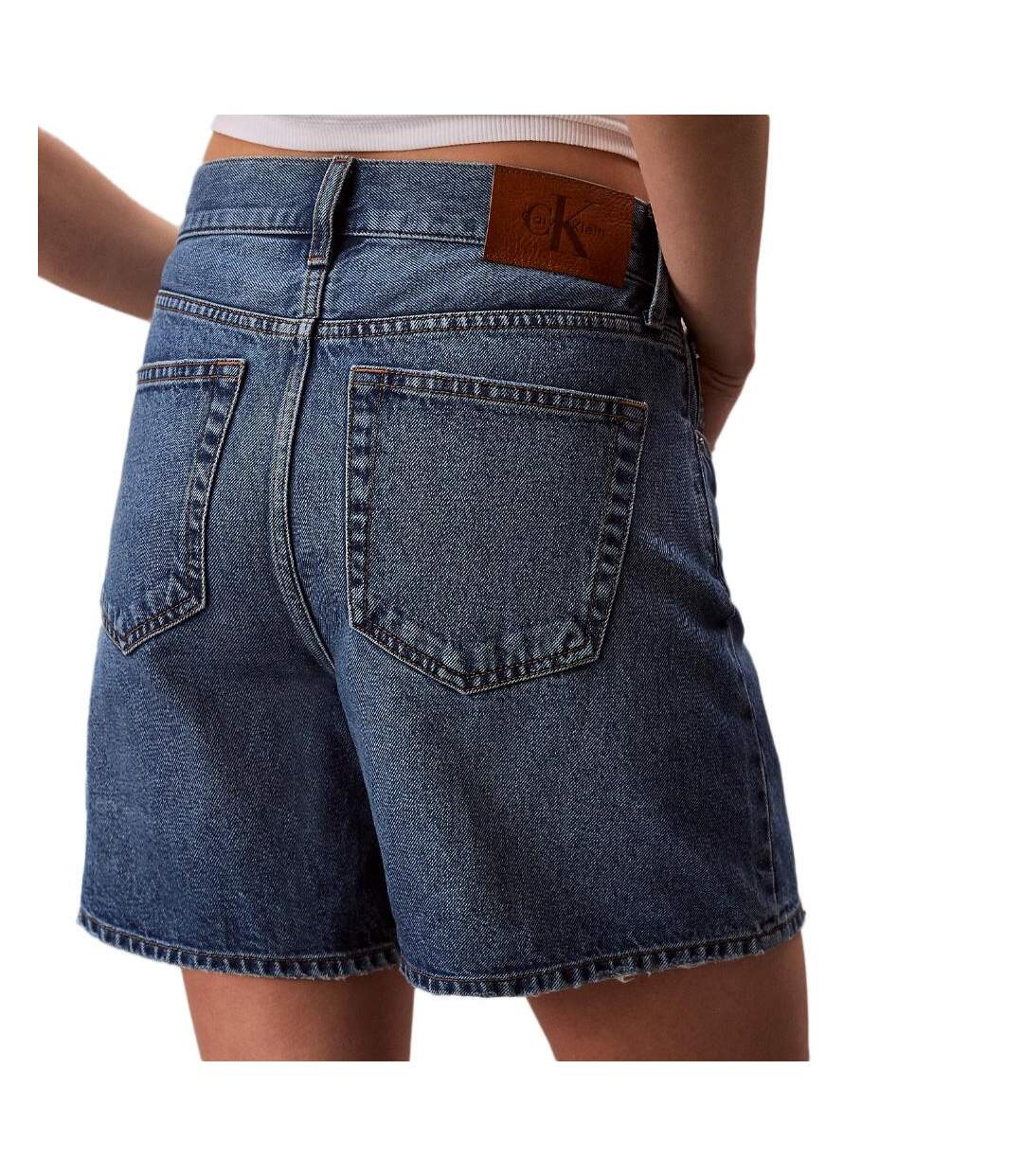 Short bleu femme calvin klein jeans rise aline-2