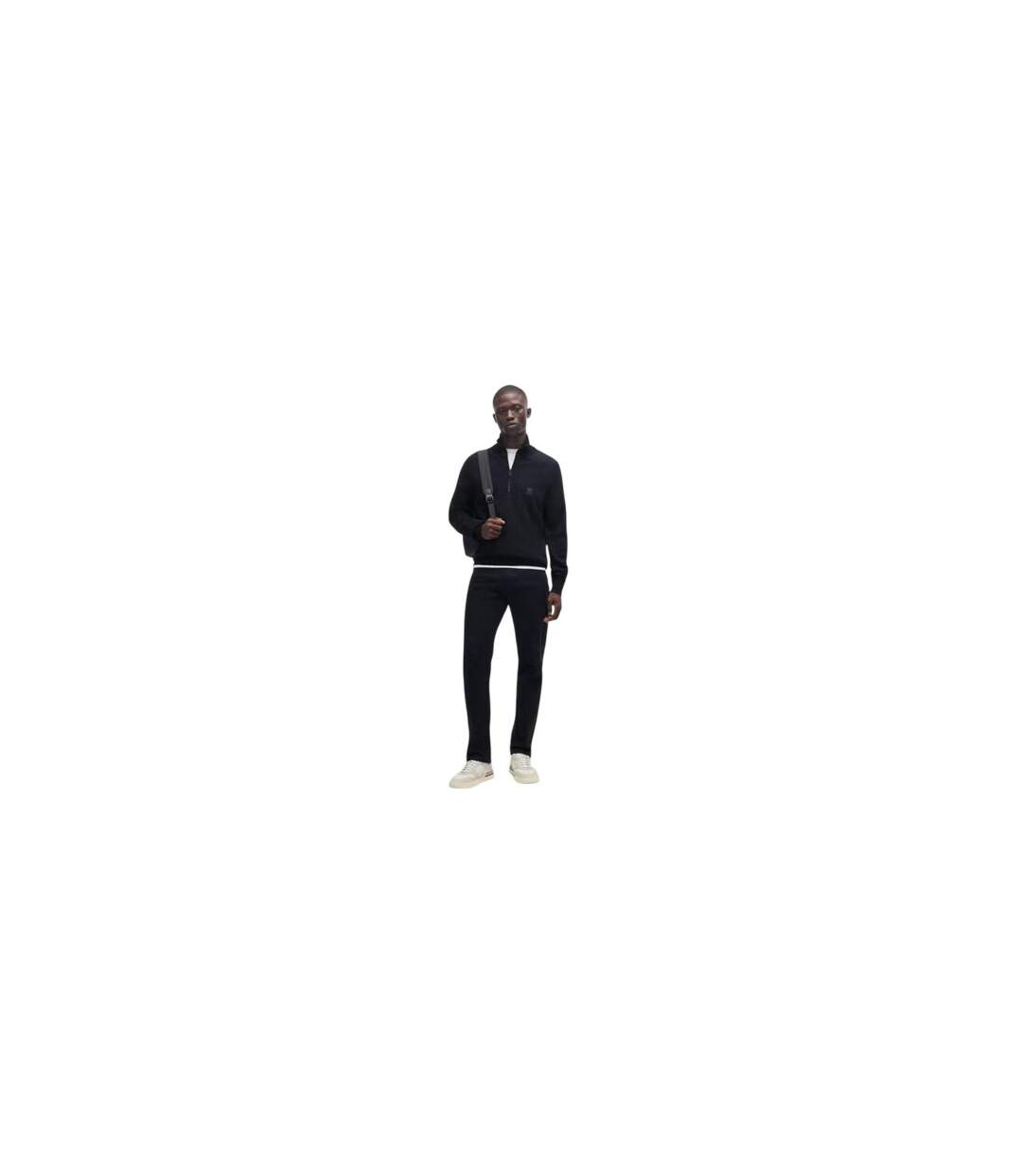 Mens Kanobix Quarter Zip Jumper Dark Blue Boss-1