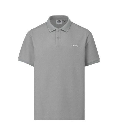 Mens Embroidered Logo Polo Shirt Light Grey Slazenger
