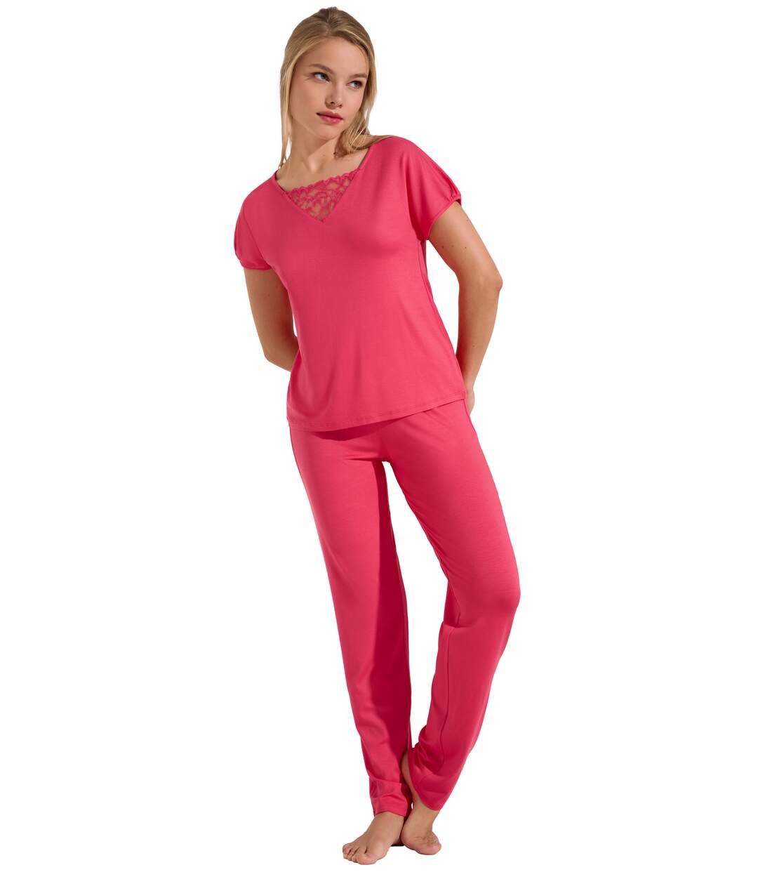 Pyjama pantalon t-shirt manches courtes Naty Lisca-4