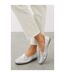 Womens/ladies nessa leather loafers silver Good For The Sole