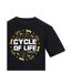 Mens Cycle Of Life Printed T-shirt Black Plain Lazy-3